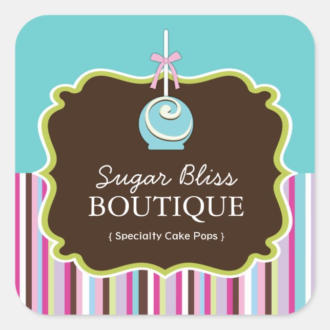 Adesivo Quadrado Pop de bolos decorativos (Frente)