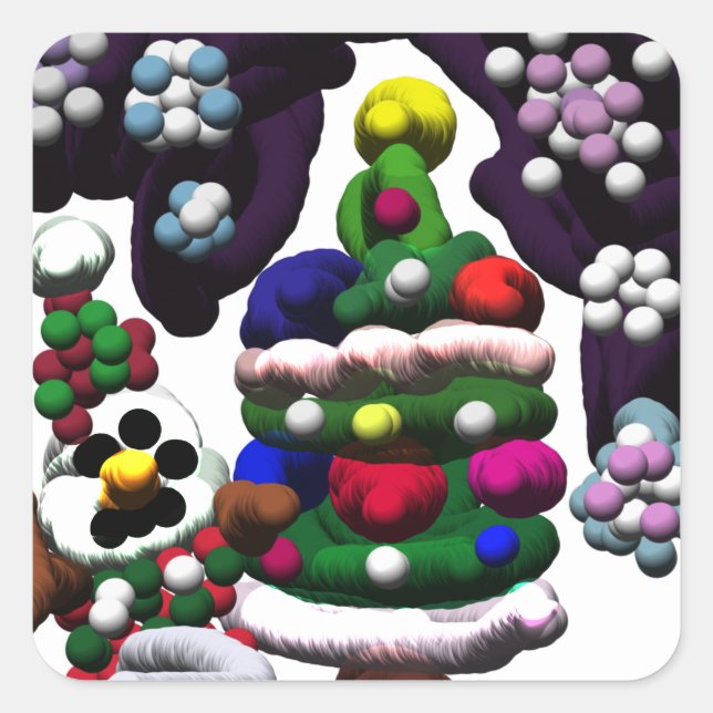 Adesivo Quadrado Pop Snowman Natal (Frente)