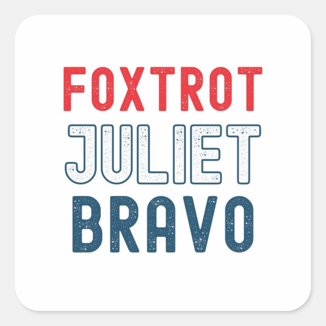 Adesivo Quadrado Popoeta Juliet Bravo Square Sticker (Frente)