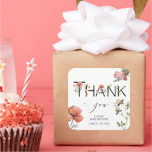 Poppias de Aquarela Rosa Muito Obrigado