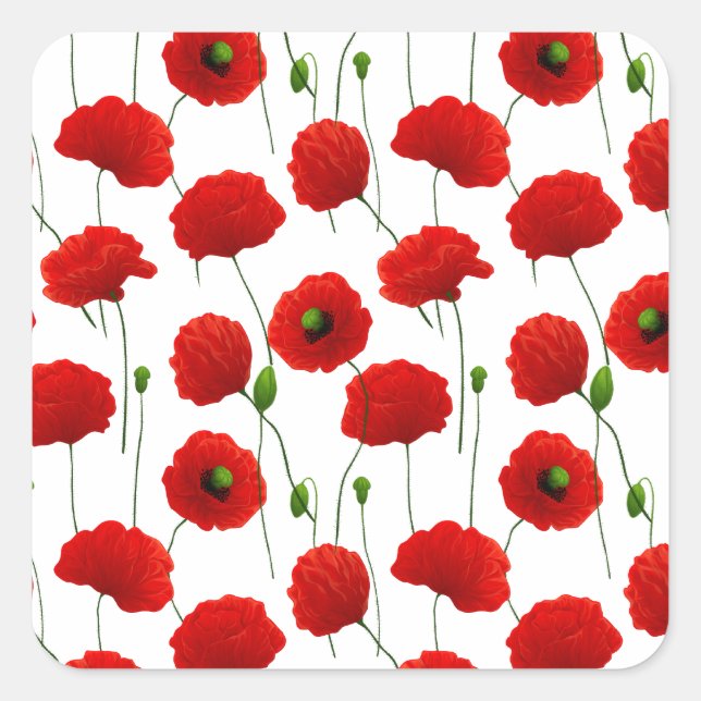 Adesivo Quadrado Poppies (Frente)