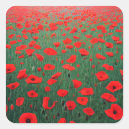 Adesivo Quadrado Poppy Field
