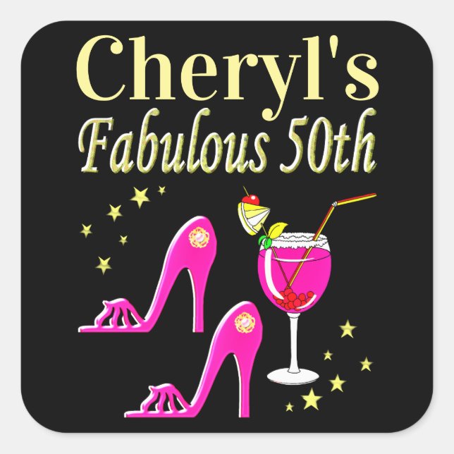 ADESIVO QUADRADO POPULAR PINCO 50º ANIVERSÁRIO DESIGN DIVA (Frente)