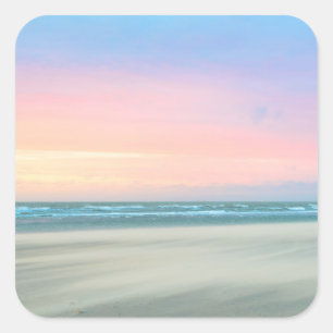 Adesivo Quadrado pôr do sol de abstrato na praia em Haia