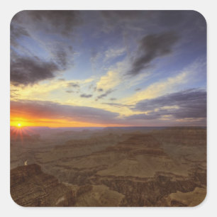Adesivo Quadrado Pôr do sol, margem sul do Grand Canyon, Grand