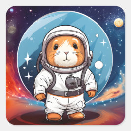 Adesivo Quadrado Porco guineense no espaço