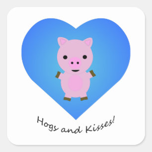 Adesivo Quadrado Porco Hoge Kisses