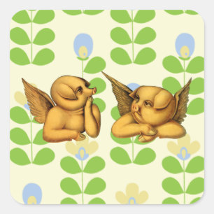 Adesivo Quadrado Porcos Anjos Voadores com asas Fantasia Animais Ar