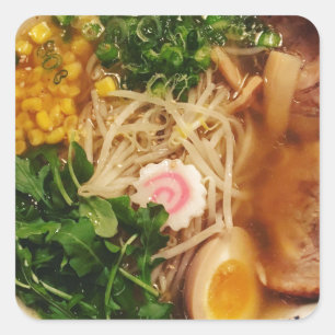 Adesivo Quadrado Pork Ramen Noodles