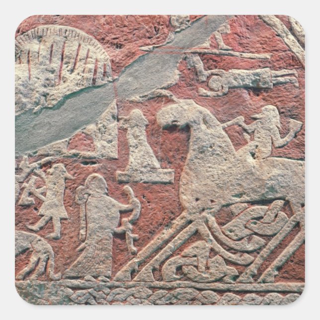 Adesivo Quadrado Pormenores dos números que ilustram uma saga (Frente)