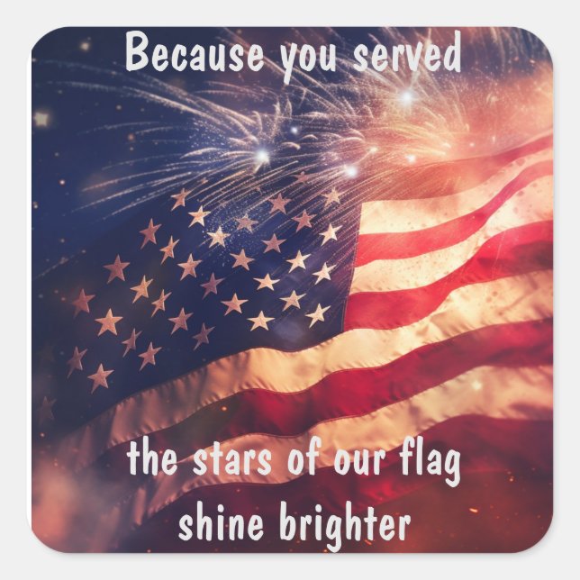 Adesivo Quadrado Porque você serviu (Frente)