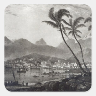 Adesivo Quadrado Port Louis "vistas em Maurícia" perto