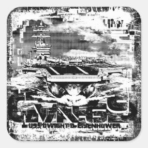 Adesivo Quadrado Porta-aviões Dwight D. Eisenhower Sticker