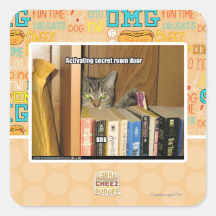 Adesivo Quadrado Porta secreta de activação da sala