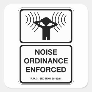 Adesivo Quadrado Portaria sobre o ruído aplicada (2), Sign, Colorad