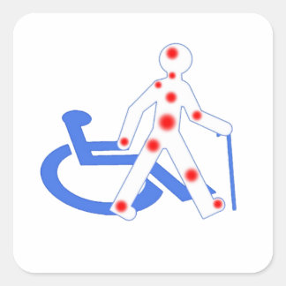 Adesivo Quadrado Porte-clés Badge Rond 7,6 Cm Handicap invisible /