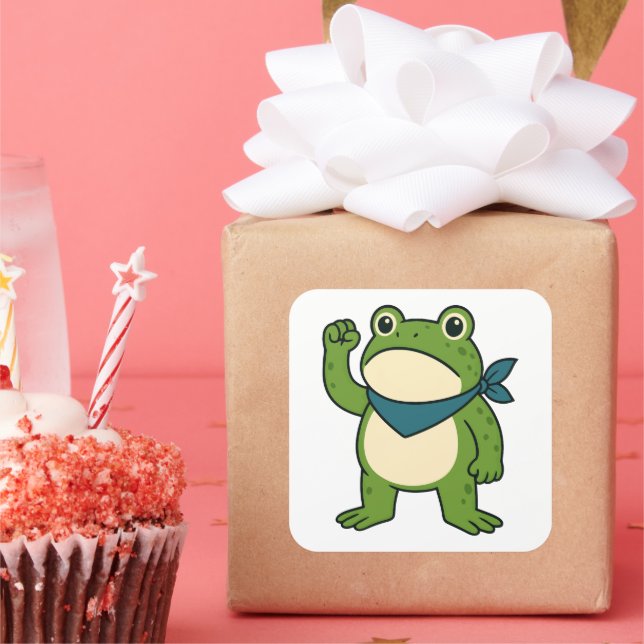 Adesivo Quadrado Portland Frog Protest (Festa)