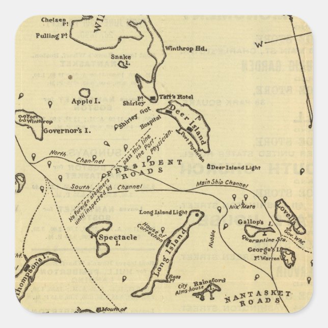 Adesivo Quadrado Porto de Boston 2 (Frente)