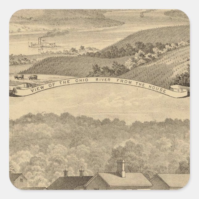 Adesivo Quadrado Portsmouth, Ohio (Frente)