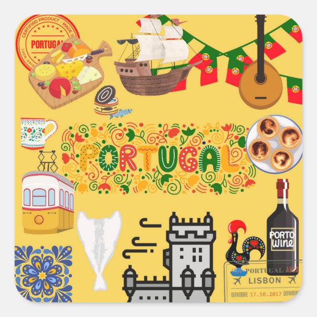 Adesivo Quadrado Portugal (Frente)