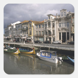 Adesivo Quadrado Portugal, Aveiro. Moliceiros (coleta de algas mari