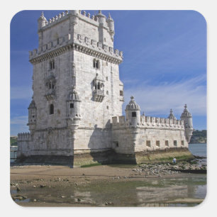 Adesivo Quadrado Portugal, Lisboa. Torre de Belém, um Patrimônio Mu