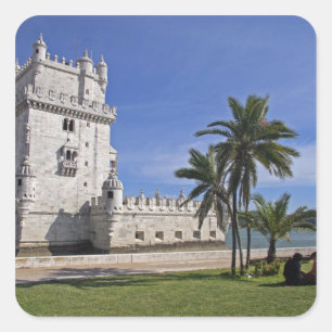 Adesivo Quadrado Portugal, Lisboa. Torre de Belém, um Patrimônio Mu