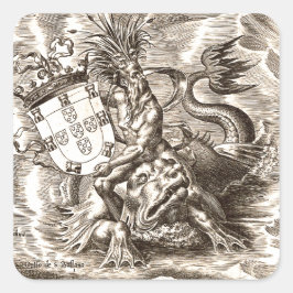 Adesivo Quadrado Poseidon no mar