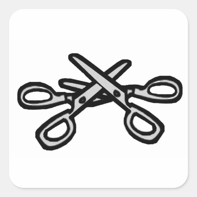 Adesivo Quadrado Posição da Tesoura (Frente)