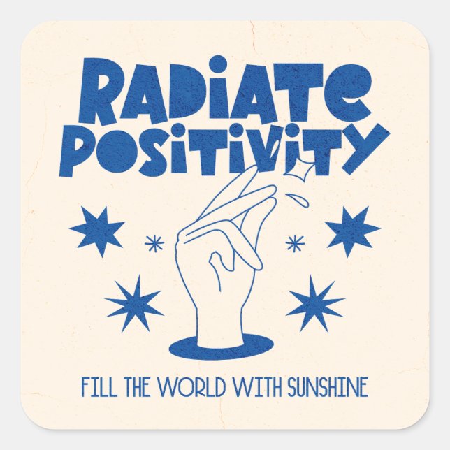Adesivo Quadrado Positividade radiada (Frente)