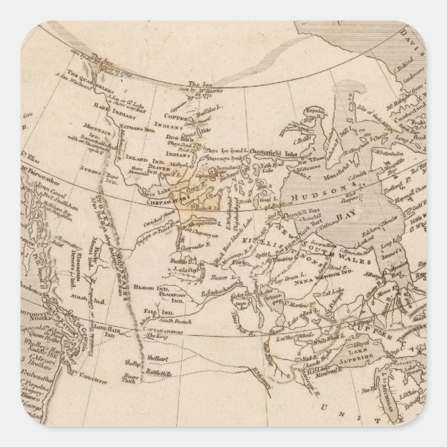 Adesivo Quadrado Posse britânica na América (Frente)