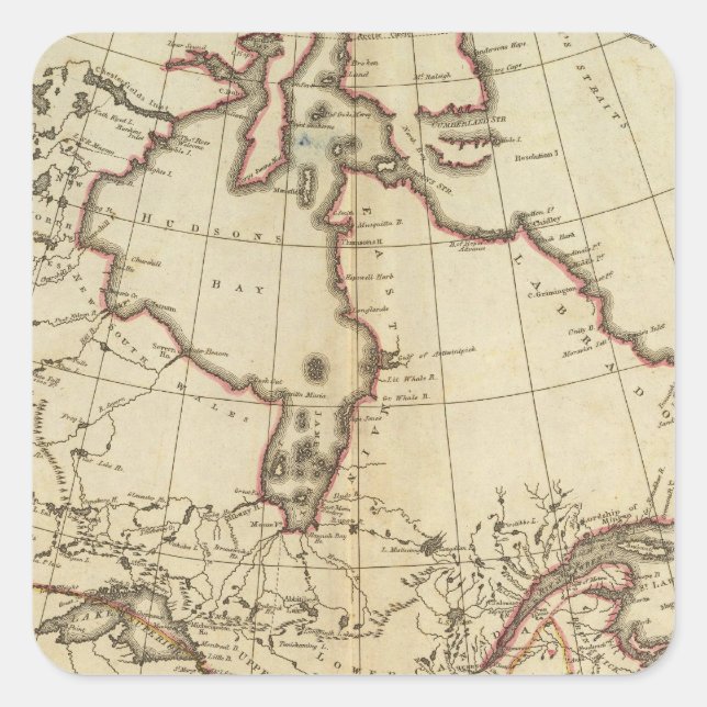 Adesivo Quadrado Posse Britânica na América do Norte (Frente)