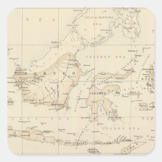 Adesivo Quadrado Posse Holandesa no Arquipélago Indiano (Frente)