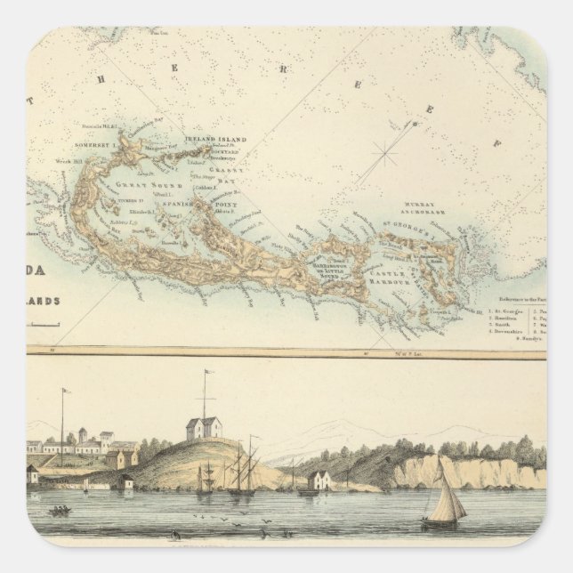 Adesivo Quadrado Possíveis na Índia Ocidental Britânica (Frente)