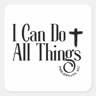 Adesivo Quadrado Posso Feito Todas as Coisas Filipenses 4:13