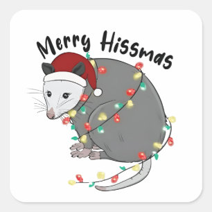 Adesivo Quadrado Possum Come Cerveja Natal Luzes Alegre Sssnatal