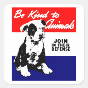 Adesivo Quadrado Poster animal da bondade do vintage