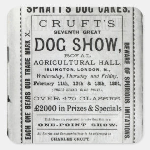 Adesivo Quadrado Poster anunciando Cruft's Dog Show