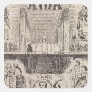 Adesivo Quadrado Poster anunciando um desempenho