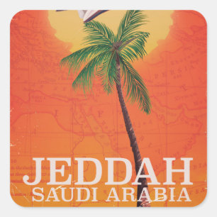 Adesivo Quadrado Poster das férias de Jeddah Arábia Saudita
