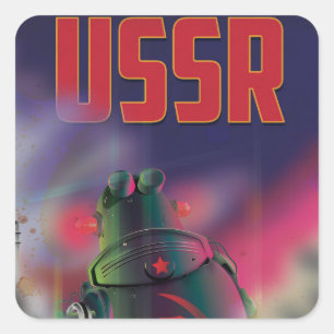 Adesivo Quadrado POSTER DE VIAGENS artístico soviético da rússia
