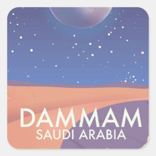 Adesivo Quadrado Poster de viagens Dammam Arábia Saudita