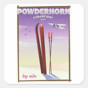 Adesivo Quadrado Poster de viagens Powderhorn Colorado