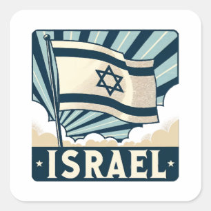 Adesivo Quadrado Poster de Viagens vintage de Israel