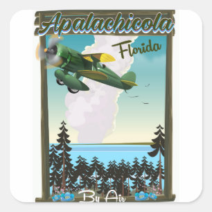 Adesivo Quadrado Poster de voo da Apalachicola National Forest Flor