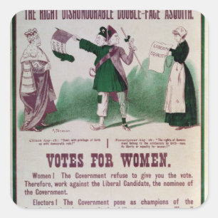 Adesivo Quadrado Poster do sufrágio das mulheres