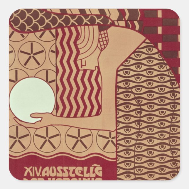 Adesivo Quadrado Poster para a exposição 14 de Viena (Frente)