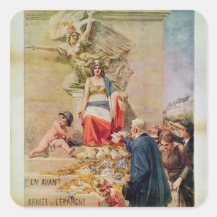 Adesivo Quadrado Poster para o Segundo Empréstimo à Defesa Nacional