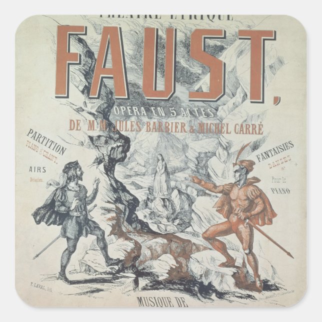 Adesivo Quadrado Poster publicando "Fausto" (Frente)