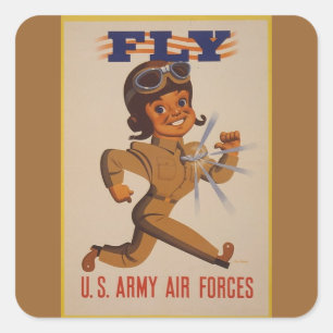 Adesivo Quadrado Poster vintage WWII